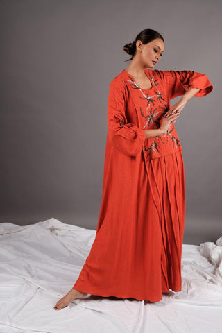 دراعة فخمة ملونة من قطن لينن خفيف وبارد - tahaniboutique