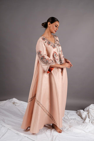 دراعة فخمة ملونة - تطريز ماكينة على قماش شانتون - tahaniboutique