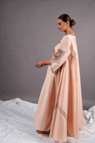دراعة فخمة ملونة - تطريز ماكينة على قماش شانتون - tahaniboutique