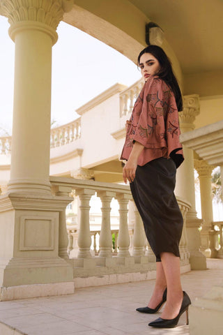 فستان سهرة جازار وجاكار إيطالي - تصميم فخم يدوي - tahaniboutique